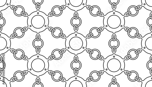 Black and white seamless vector illustrations. Coloring page, colouring book for adults and children. Line pattern design. Decorative abstract geometric linear background. Easy to edit color and line