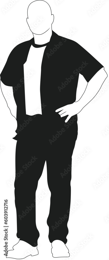 Black silhouette of man standing Black silhouette of man standing