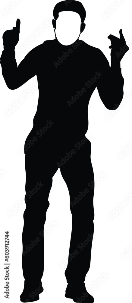 Black silhouette of man standing