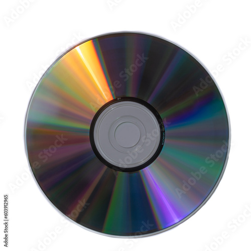 Compact Disc Reflecting Light Spectrum Isolated on White