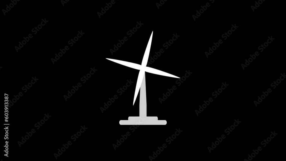 A wind farm appears on a black background. A wind farm appears on a black background.