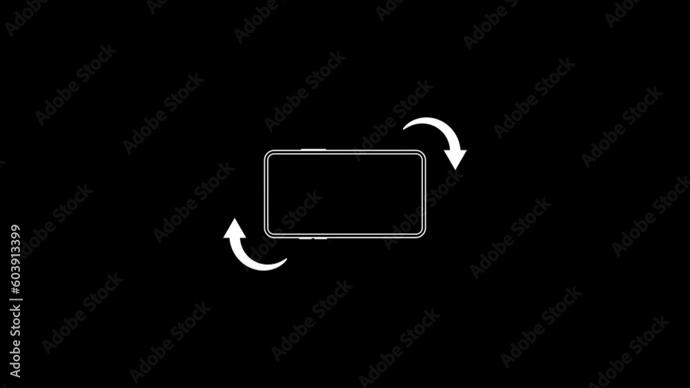 Turn the phone horizontally and vertically icon. Video template for social networks.