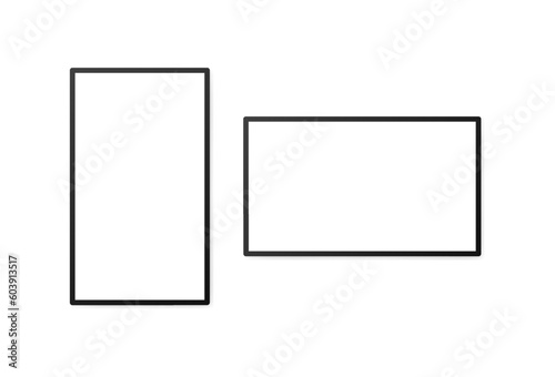 Screen orientation. Flat, black, screen rotation. Vector illustration