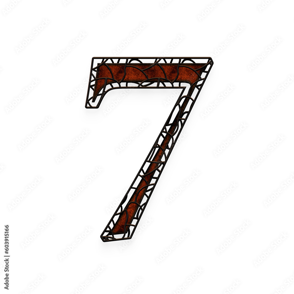 Obraz premium Rustic Cage numbers from 0 to 9. This is a part of a set which also includes uppercase and lowercase letters, punctuation marks and symbols.