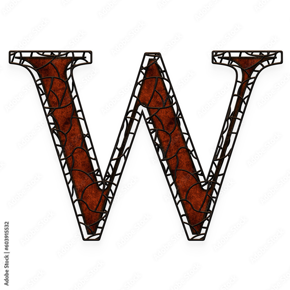 Obraz premium Rustic Cage alphabet uppercase letters. This is a part of a set which also includes lowercase letters, numbers, punctuation marks and symbols.