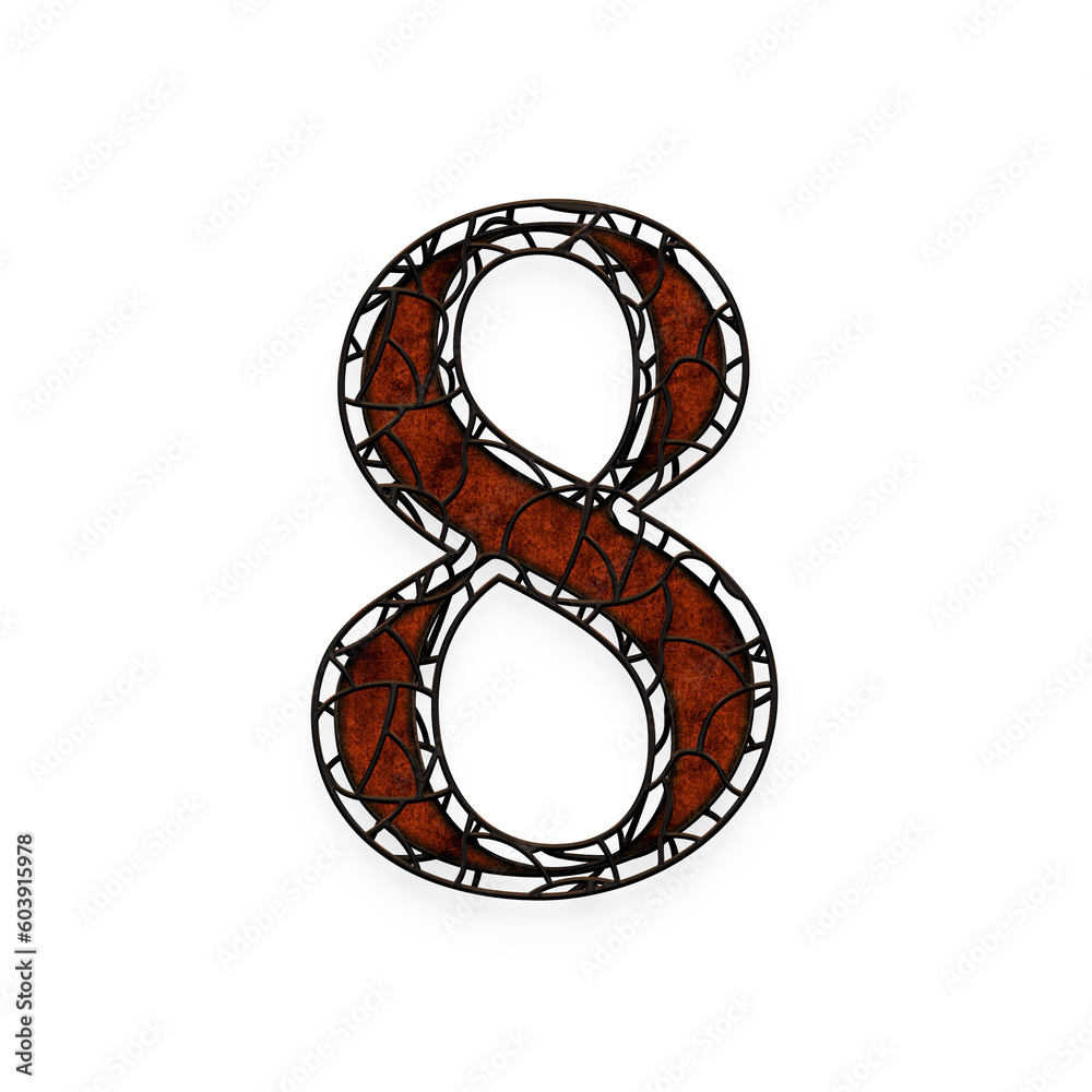 Rustic Cage numbers from 0 to 9. This is a part of a set which also includes uppercase and lowercase letters, punctuation marks and symbols. Rustic Cage numbers from 0 to 9. This is a part of a set which also includes uppercase and lowercase letters, punctuation marks and symbols.