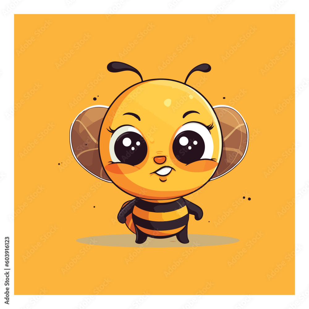 Obraz premium Happy bee mascot character for honey brand. 