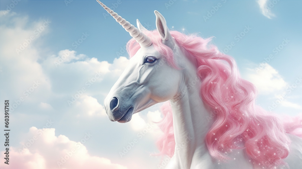 white horse on the sky background unicorn white horse on the sky background unicorn