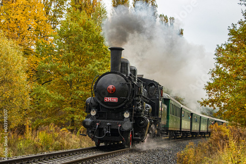 a ride on a historic steam tourist train pulled by a Czech locomotive