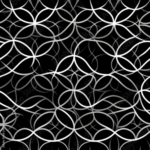 Interlocking Circles Symphony  Circular shapes intertwining with intricate linework  forming a captivating interplay of curves. Harmony  mesmerizing  fluid  dynamic.  AI Generated 