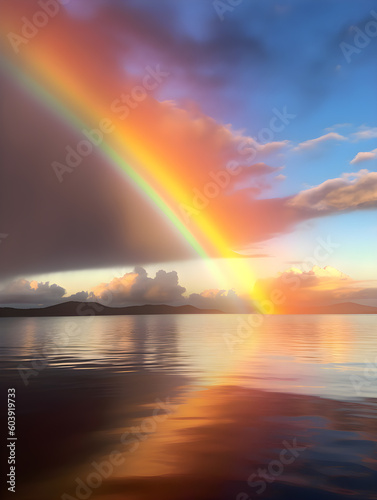 Rainbow on the sea © Croffle Studio