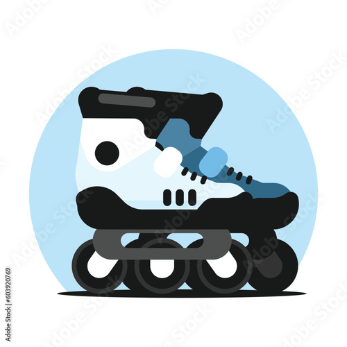 Roller skates icon. Flat illustration of roller skates icon for web design
