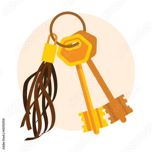 Bunch of keys icon. Vector illustration in flat design style.