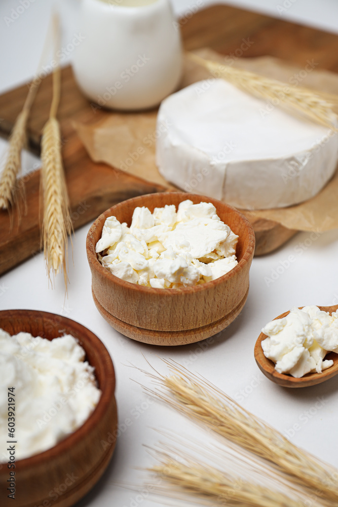 Concept of tasty food - different dairy products Concept of tasty food - different dairy products