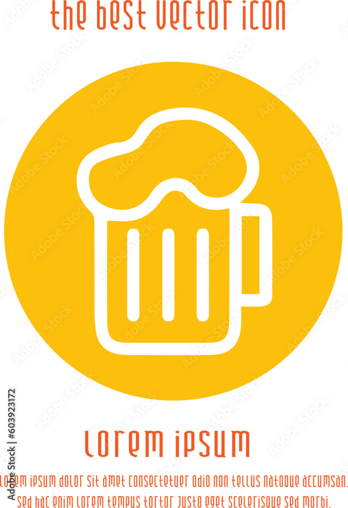 Beer vector icon EPS 10. Mug of beer simple isolated logo symbol. Beer vector icon EPS 10. Mug of beer simple isolated logo symbol.