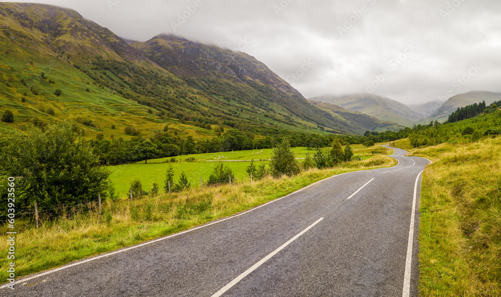 road in mountains through hills