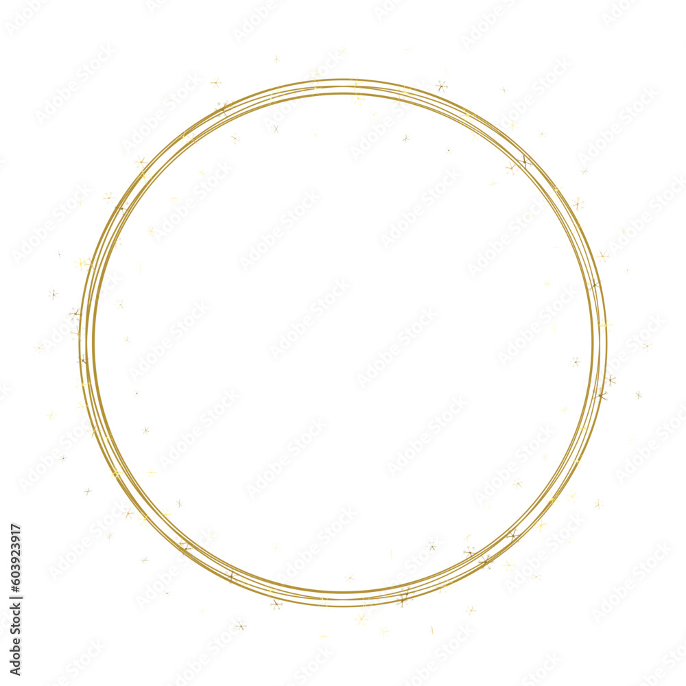 Golden sparkle circle border frame Golden sparkle circle border frame