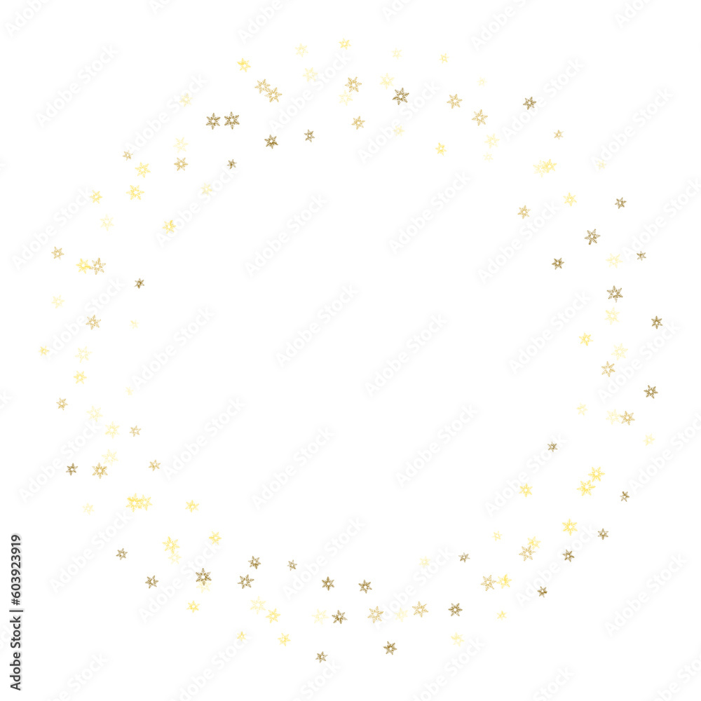 Golden sparkle circle border frame