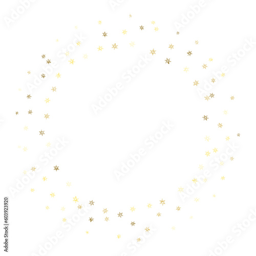 Golden sparkle circle border frame