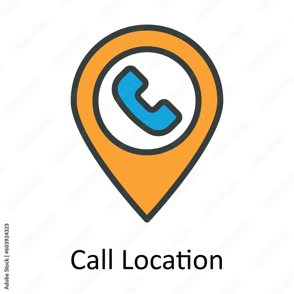 Call Location vector Fill outline Icon Design illustration. Location and Map Symbol on White background EPS 10 File Call Location vector Fill outline Icon Design illustration. Location and Map Symbol on White background EPS 10 File