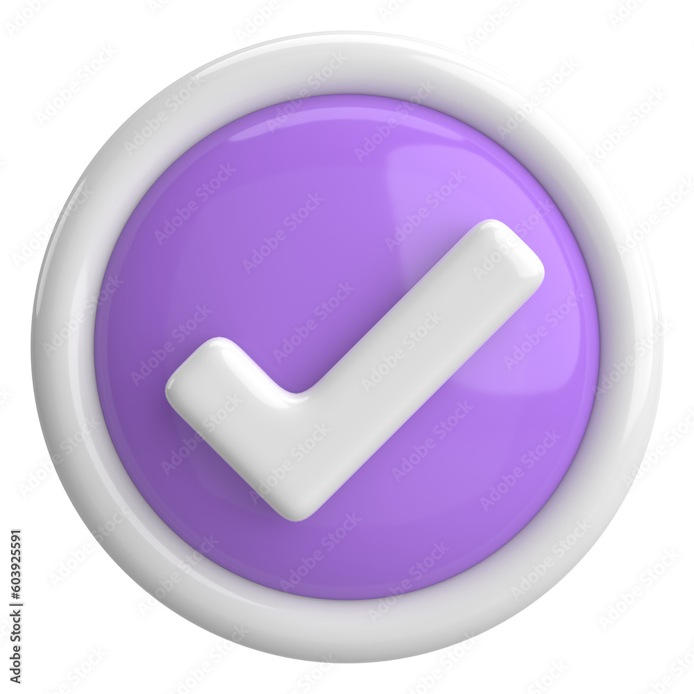 3D checkbox. Check mark. 3D illustration. 3D checkbox. Check mark. 3D illustration.