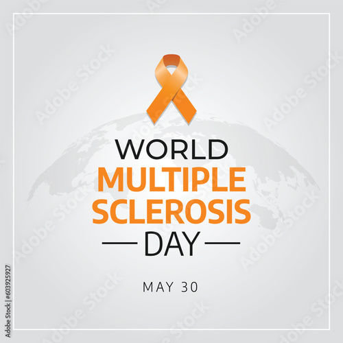 World Multiple Sclerosis Day design template for celebration. orange ribbon for World Multiple Sclerosis Day. orange ribbon design illustration. flat ribbon.