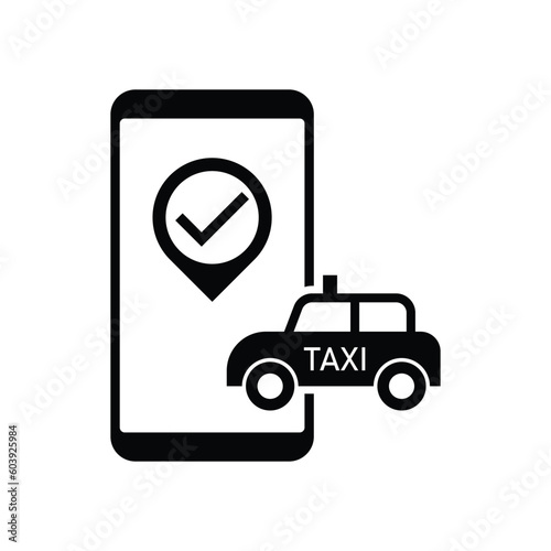 Call a taxi online, mobile application. Online mobile application order taxi service in flat style. isolated on white backrground