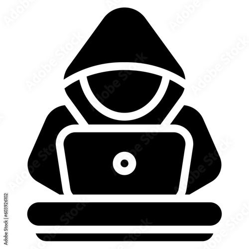 Hacker icon in solid style, use for website mobile app presentation