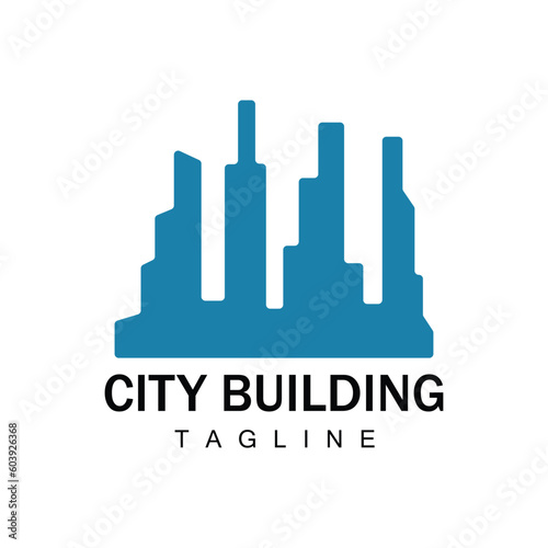 Skyline Logo  Simple Modern Design of Skyscrapers  Vector Cityscape Buildings  Icon Silhouette Illustration