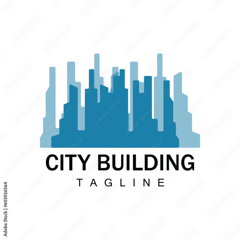 Skyline Logo, Simple Modern Design of Skyscrapers, Vector Cityscape Buildings, Icon Silhouette Illustration Skyline Logo, Simple Modern Design of Skyscrapers, Vector Cityscape Buildings, Icon Silhouette Illustration