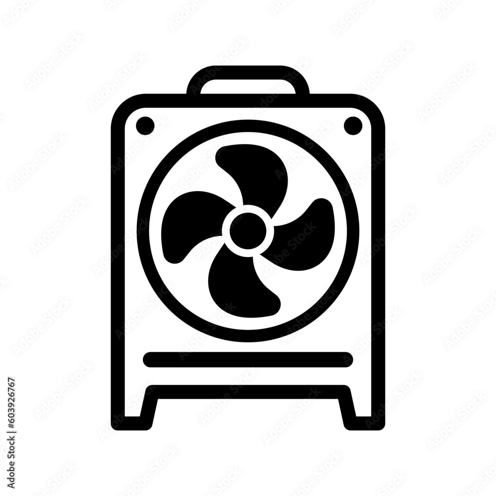 Electric fan icon vector on trendy design