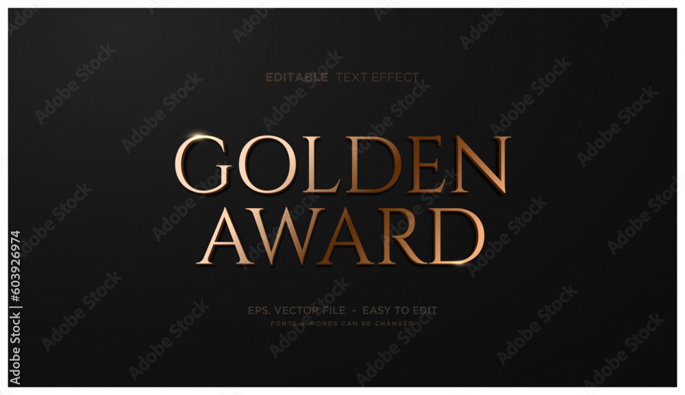 Luxury gold editable text effect