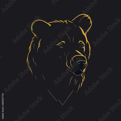 bear head silhouette vector