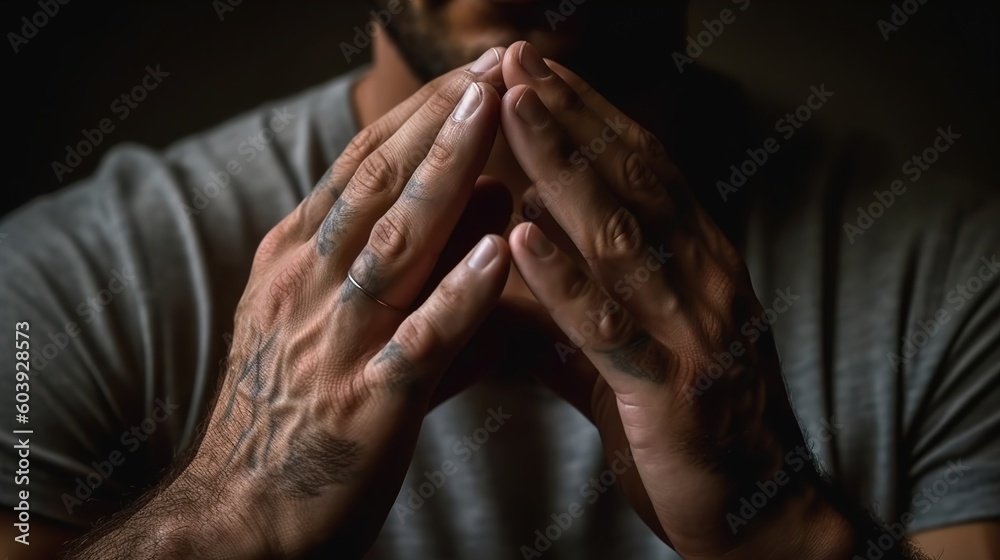 Fototapeta premium person praying with hands