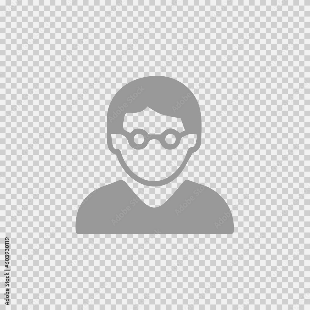 Man with glasses vector icon eps 10. Person simple isolated illustration. Man with glasses vector icon eps 10. Person simple isolated illustration.