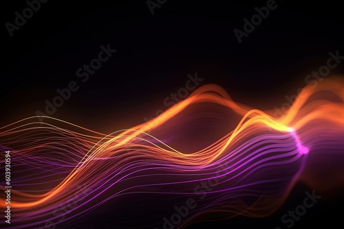 abstract futuristic background with pink blue green glowing neon moving high speed wave lines and bokeh lights. Data transfer concept Fantastic wallpaper  Ai Generative