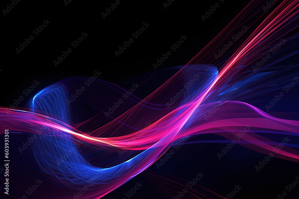 abstract futuristic background with pink blue glowing neon moving high speed wave lines and bokeh lights. Data transfer concept Fantastic wallpaper, Ai Generative abstract futuristic background with pink blue glowing neon moving high speed wave lines and bokeh lights. Data transfer concept Fantastic wallpaper, Ai Generative