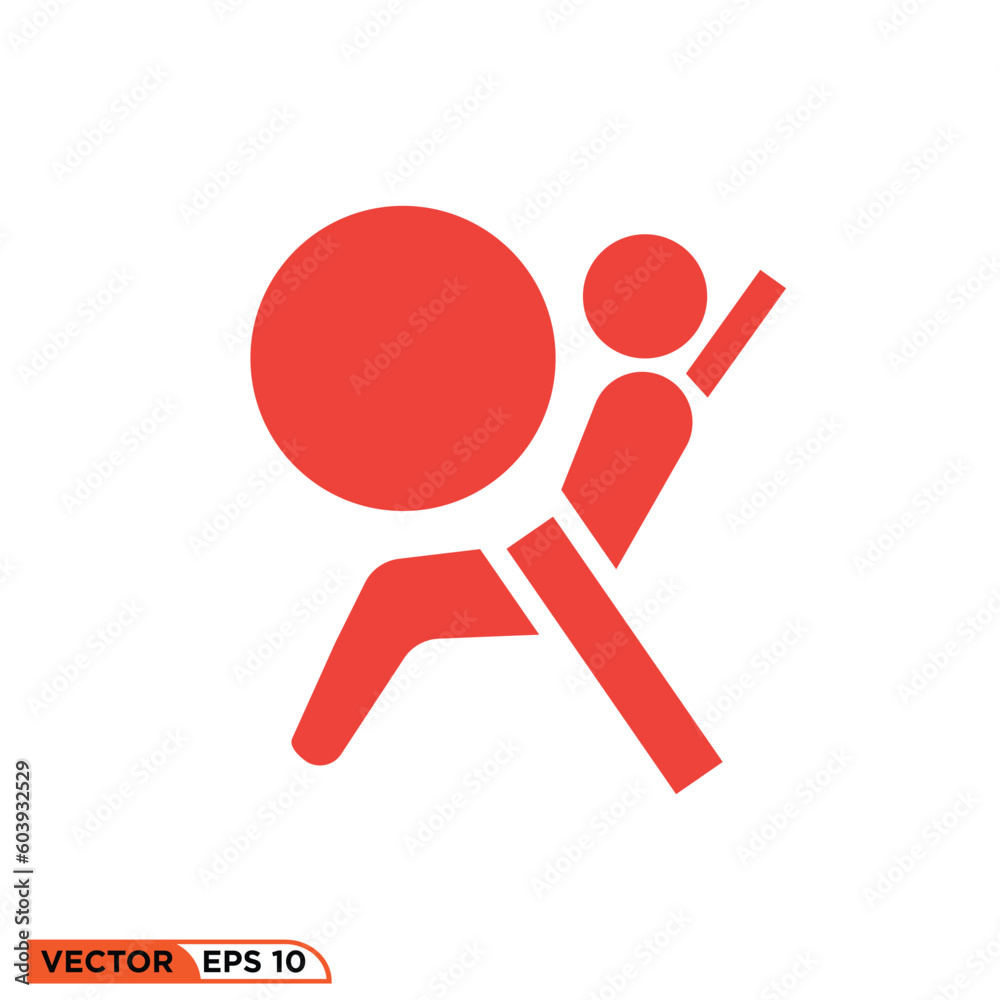 Icon vector graphic of AIRBAG WARNING Icon vector graphic of AIRBAG WARNING