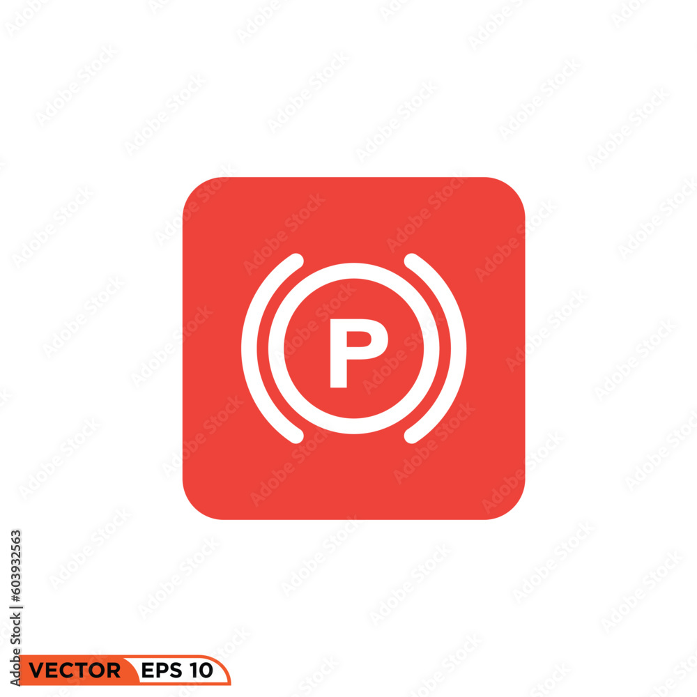 Icon vector graphic of Parking Brake Light Icon vector graphic of Parking Brake Light