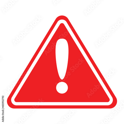 red triangle warning caution sign icon