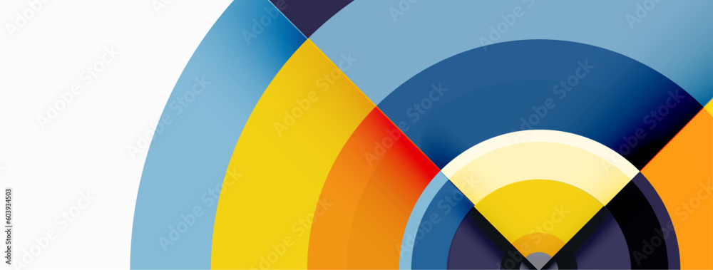 Obraz premium Circles with shadows trendy minimal geometric composition abstract background