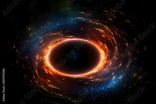 Giant blackhole with amazing light and colours, Generative AI