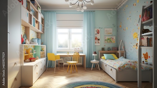 a children s room  which is every child s dream  beautiful colors  cozy room  cool design