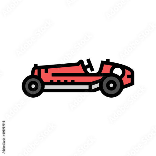 vintage racing car vehicle color icon vector. vintage racing car vehicle sign. isolated symbol illustration