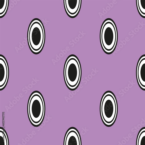 Seamless vector pattern with ovals. Ventage, retro style.