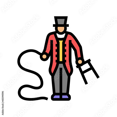 lion tamer carnival vintage show color icon vector. lion tamer carnival vintage show sign. isolated symbol illustration