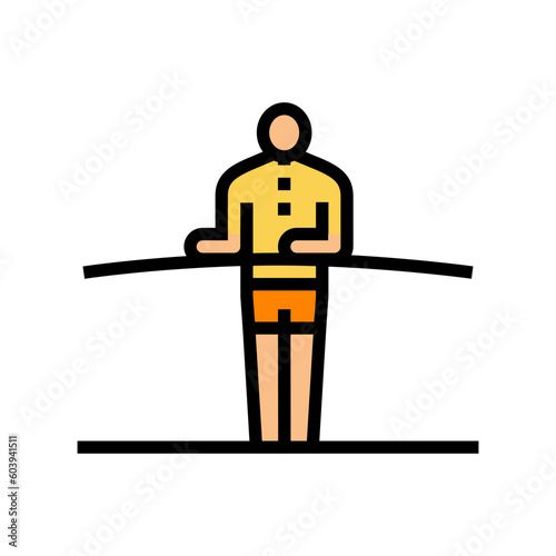 tightrope walker carnival vintage show color icon vector. tightrope walker carnival vintage show sign. isolated symbol illustration