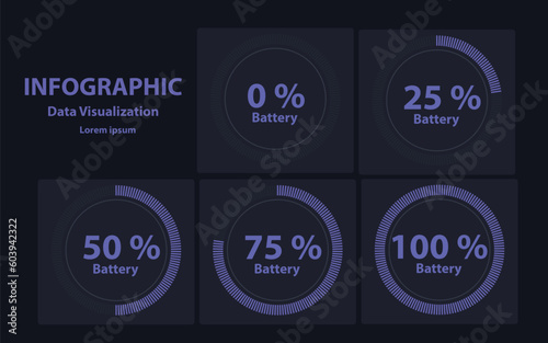 data display of the battery in digital form, used in business Art & Illustration