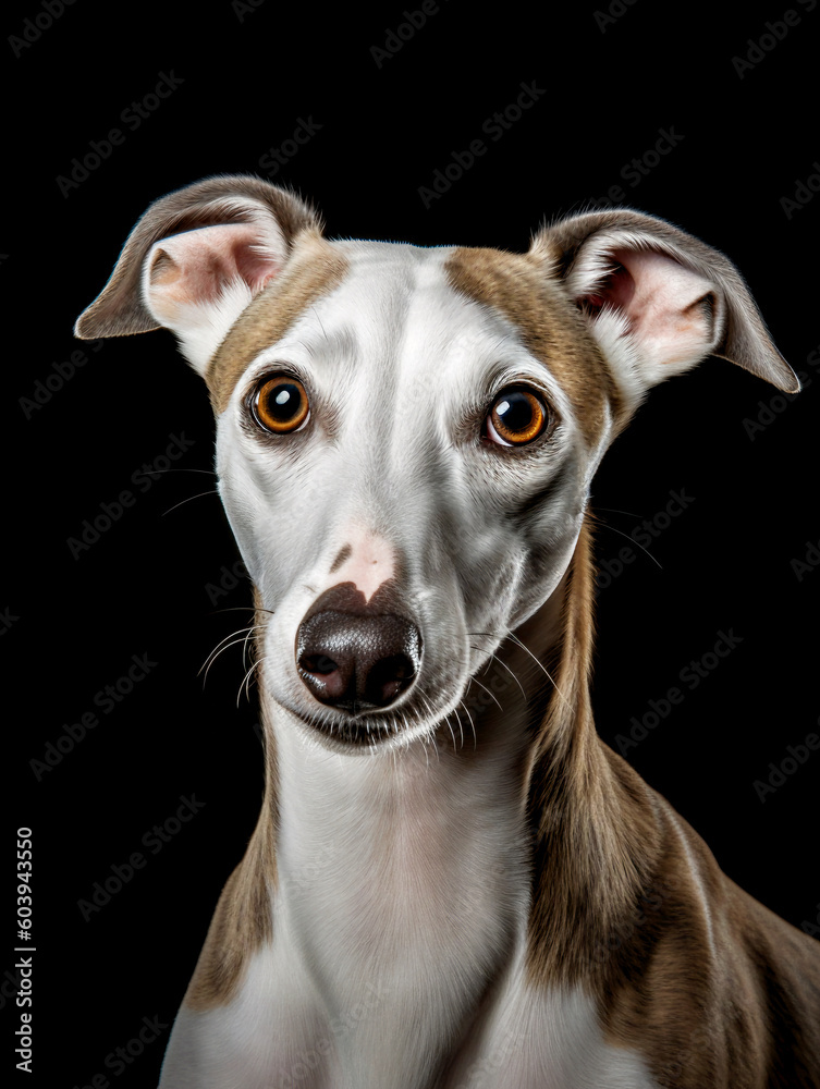Portrait of a beautiful whippet dog.