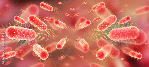 Typhoid bacteria background.3d illustration. photo